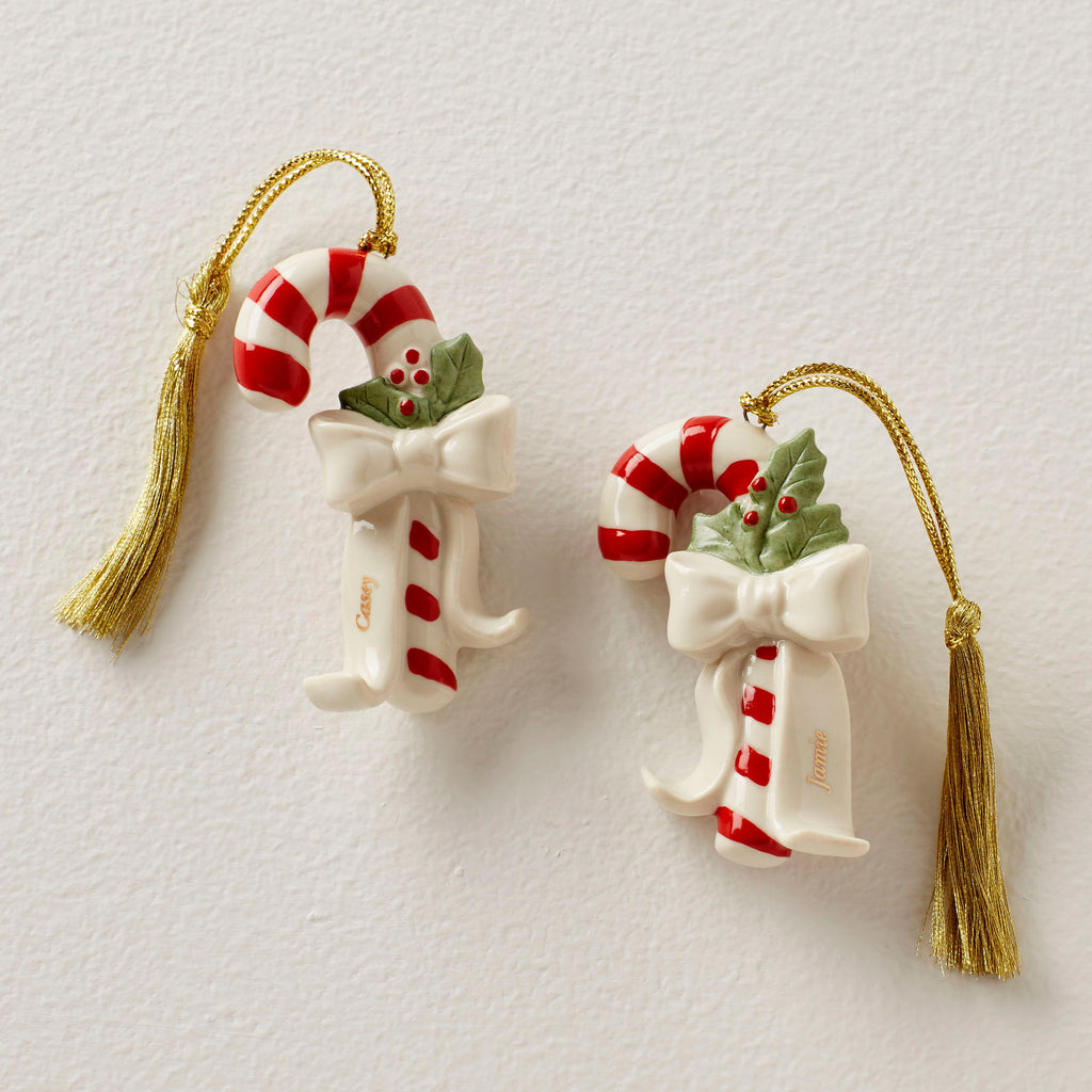 Personalized Candycane 2-Piece Ornament Set