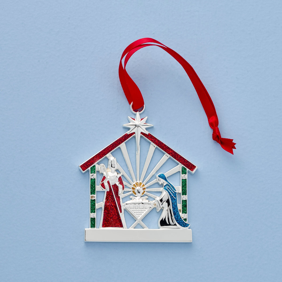 Nativity Charm Silverplate Ornament