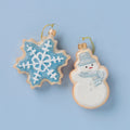 Retro Blown Glass Snowman & Snowflake Cookie Ornament Set
