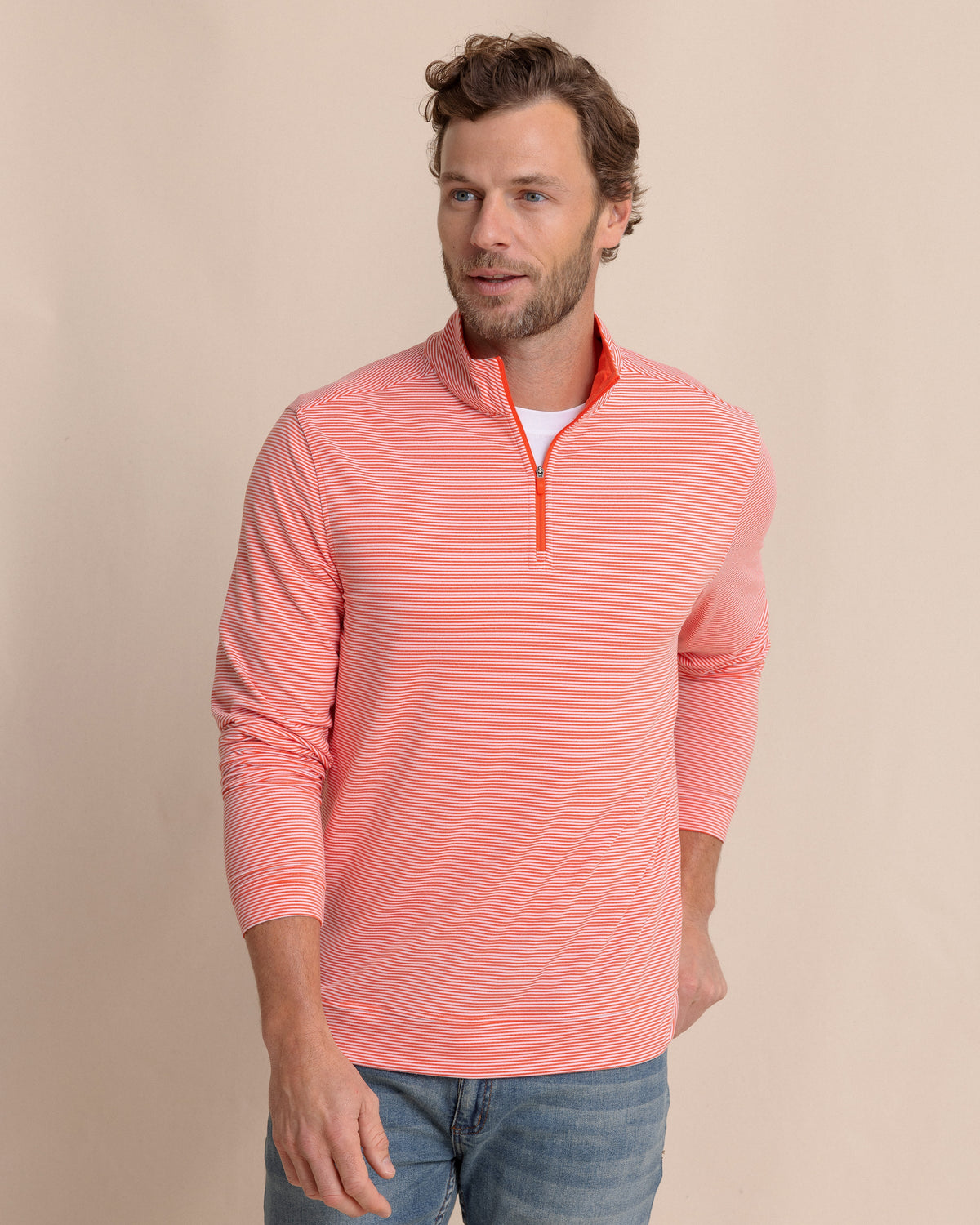 Cruiser Micro-Stripe Heather Quarter Zip