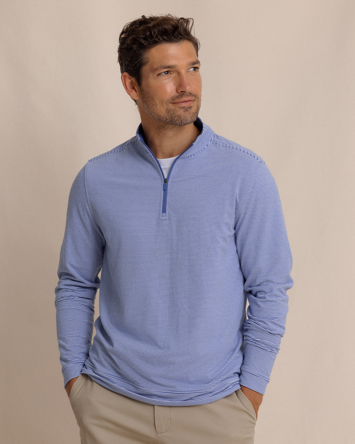Cruiser Micro-Stripe Heather Quarter Zip