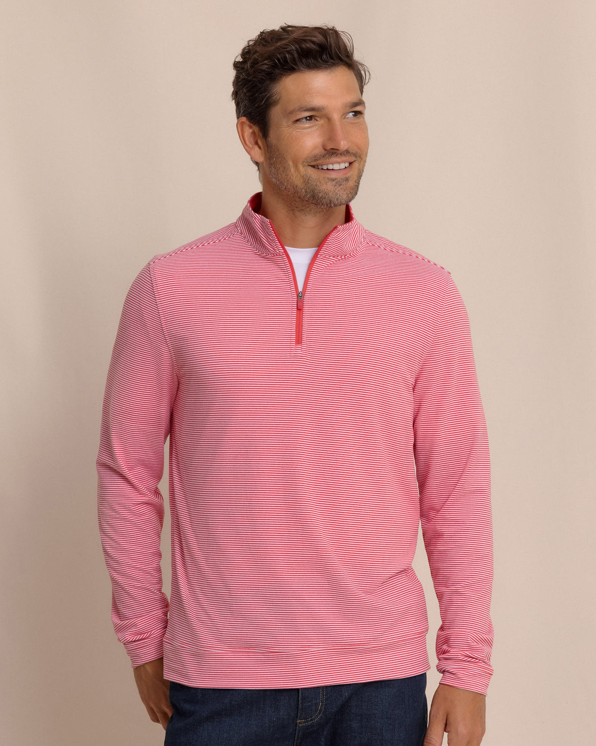 Cruiser Micro-Stripe Heather Quarter Zip